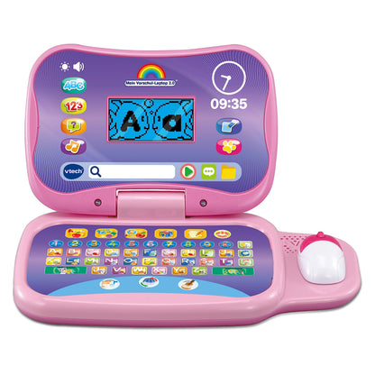 VTech Lernlaptop Laptop educațional cu ecran LCD, activități și moduri de joc pentru preșcolari (roz)