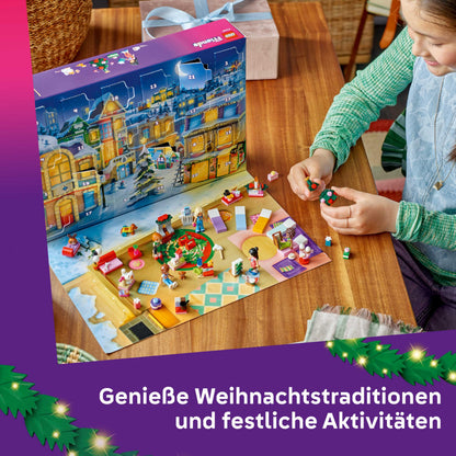 LEGO Friends 42668 Set de construcție Advent Calendar 2025 cu 24 surprize, 5 minifigurine și 5 figurine animale pentru copii de la 6 ani