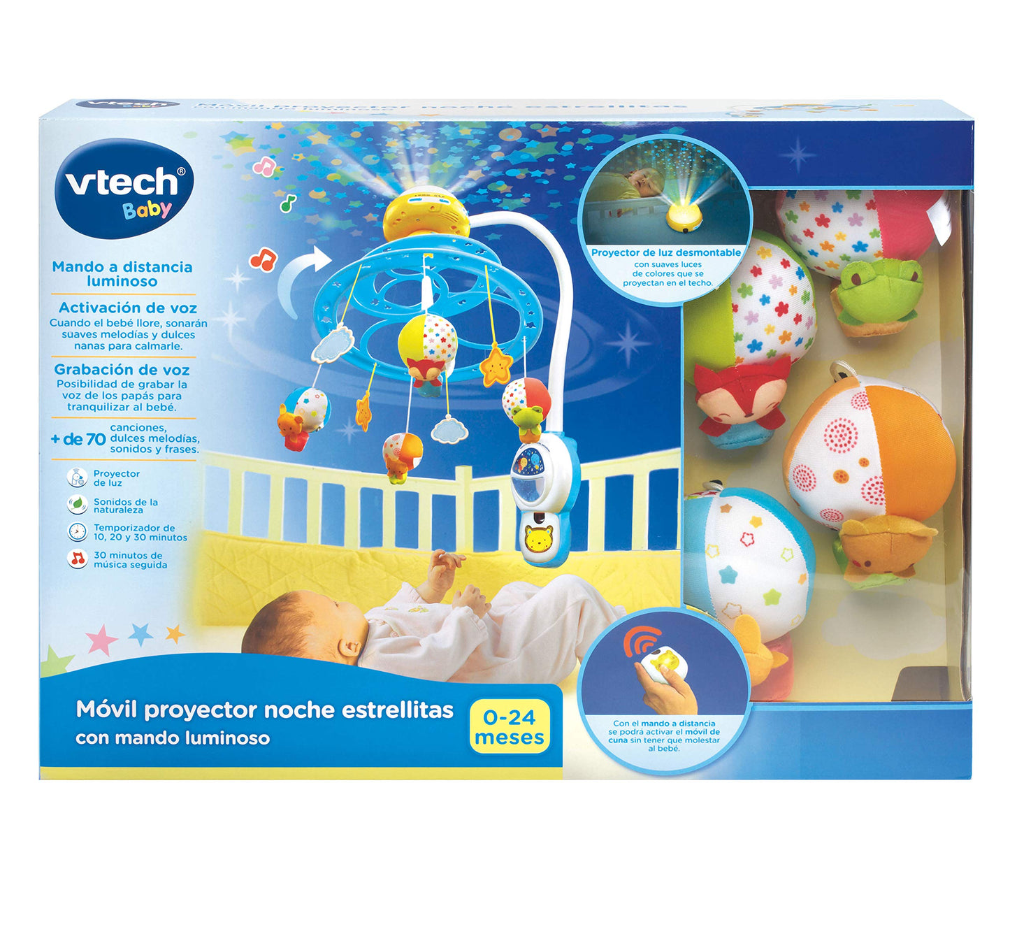 Carusel Muzical Patut Vtech Noapte Buna Bebe Cu Activare Vocala si proiector - Vtech