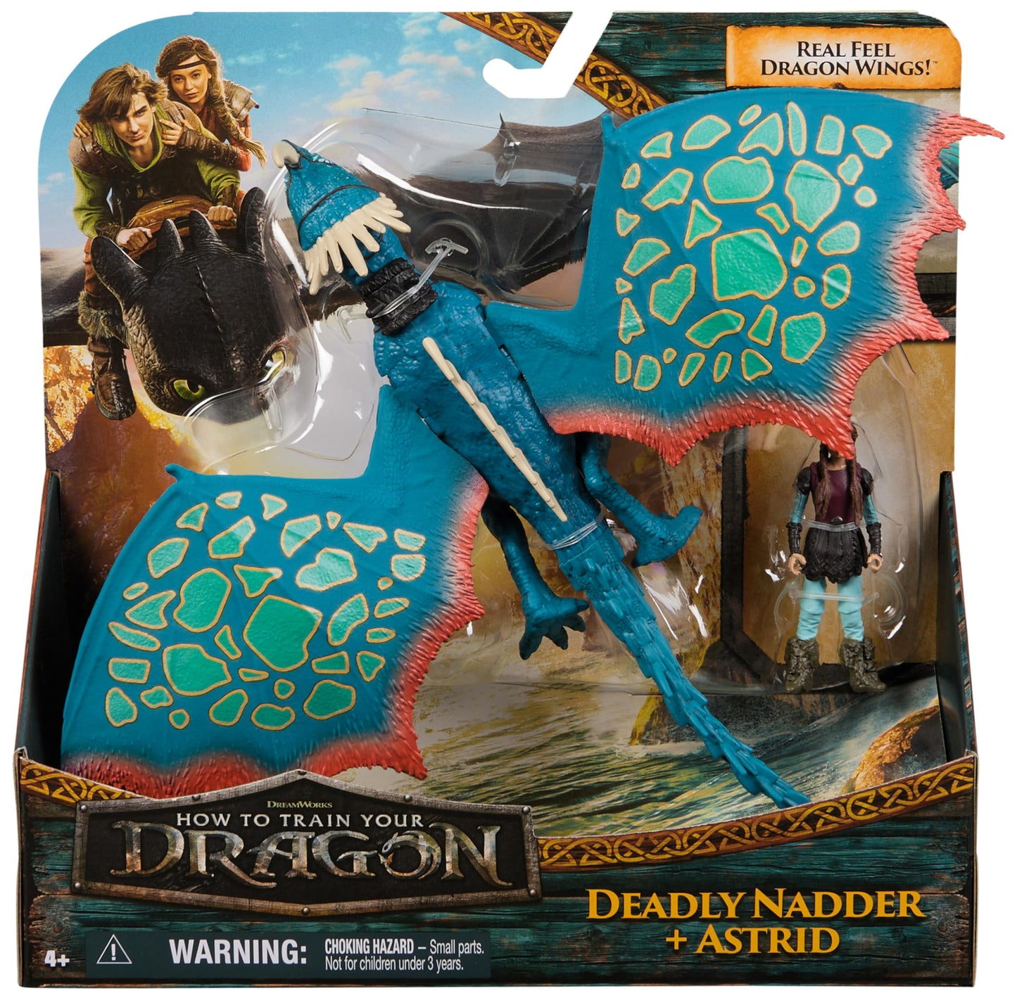 Dreamworks How to Train your Dragon Set de figuri de acțiune cu vikingi și dragoni Sturmpfeil & Astrid pentru copii de la 4 ani