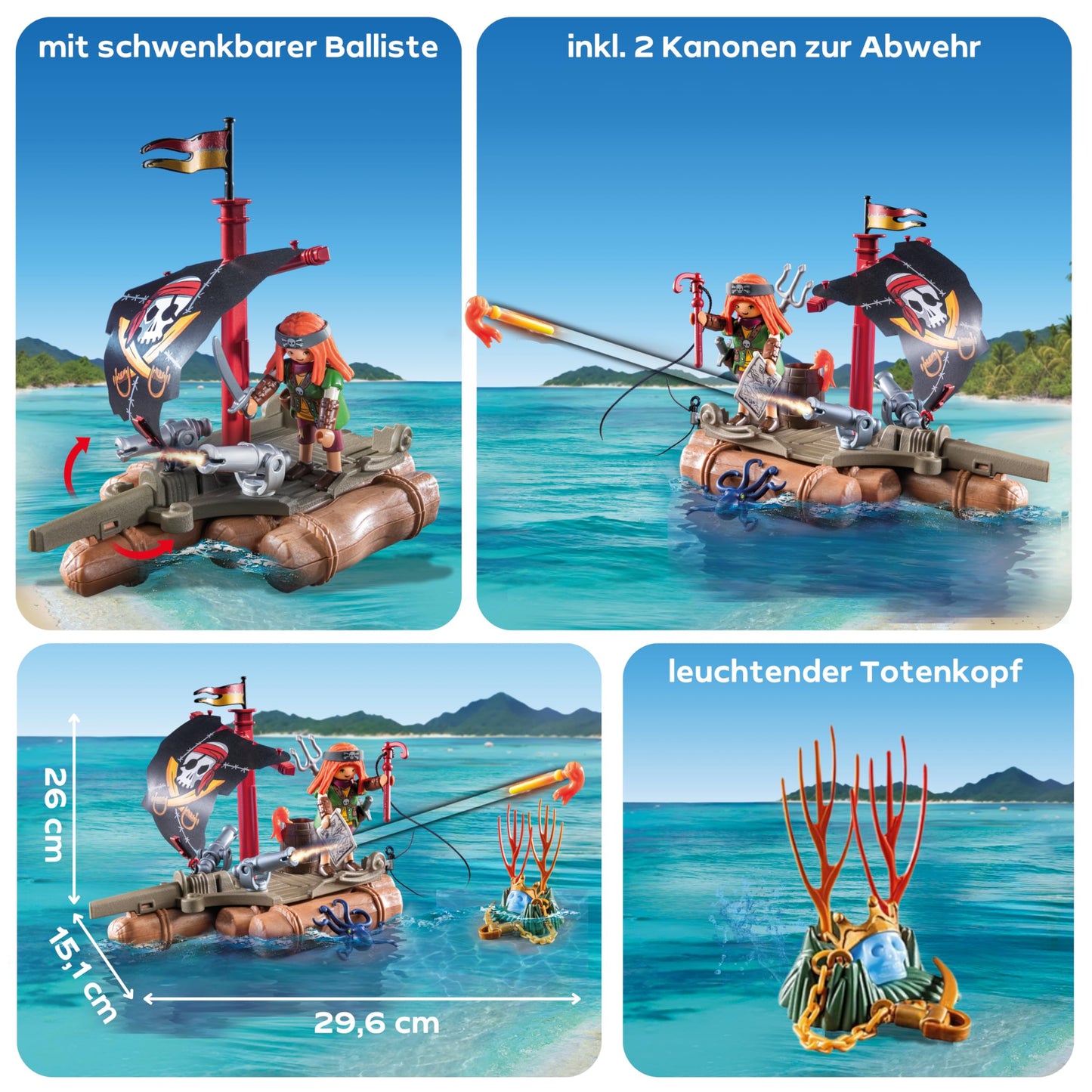 PLAYMOBIL 71794 Pluta Piraților cu Figurine, 4+ ani