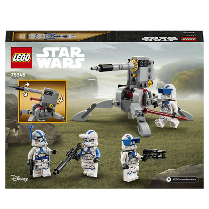 LEGO Star Wars™ Pachet de Luptă: Soldați Clon de la 501, Set de Bătălie, Vehicul AV-7, Jucărie de Construit, Mini Figuri, Războaiele Clon 75345
