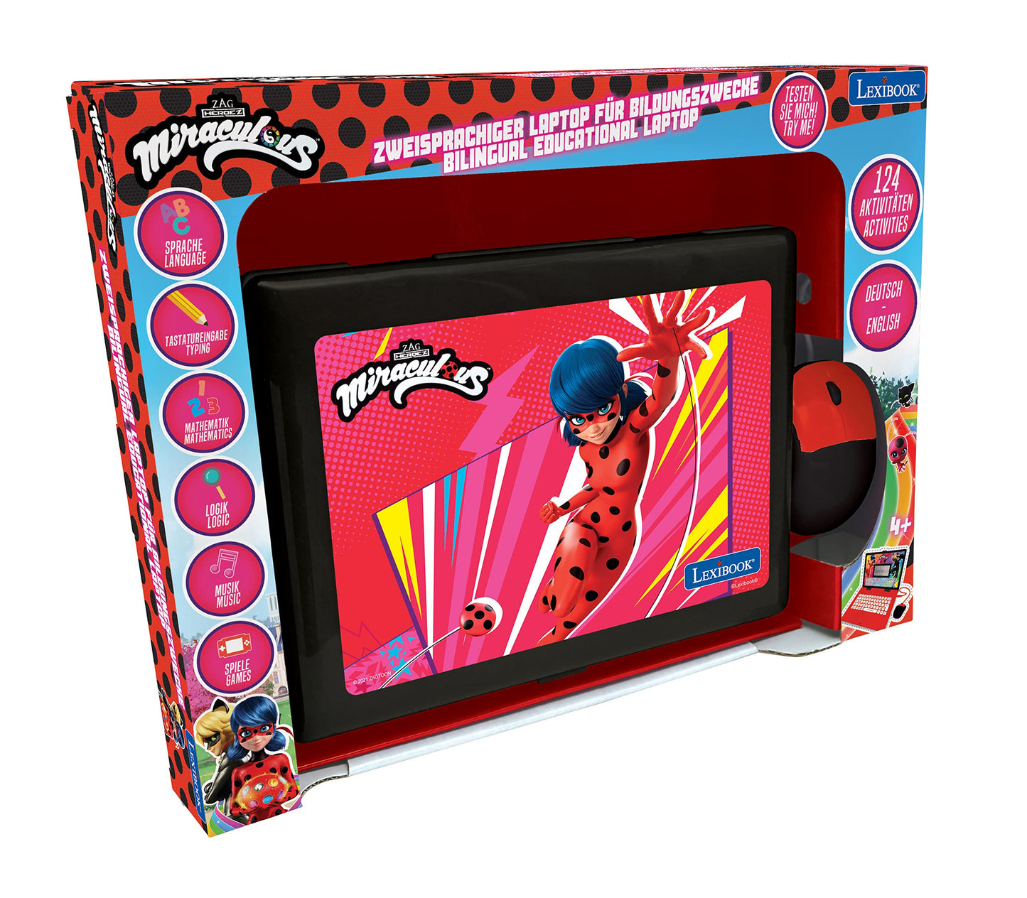 Lexibook Miraculous Laptop bilingv 124 activități EN/DE
