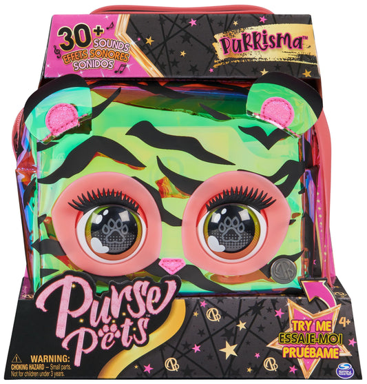 Purse Pets Geanta Tigru Holografica, 30+ sunete, 4+ ani