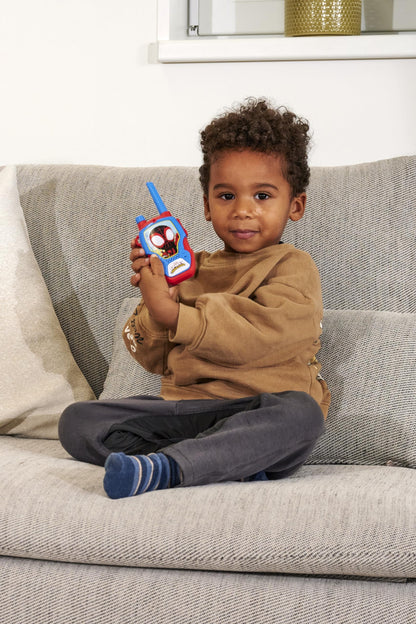 Walkie Talkie Jada Toys Marvel Spidey (2 buc) pentru copii de la 4 ani - Funkgeräte Marvel Spidey și Super-Friends, până la 100 m distanță, cu reducerea zgomotului.