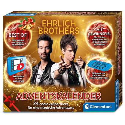 Clementoni Ehrlich Brothers Set de construcție Advent Calendar cu 24 trucuri magice pentru copii de la 7 ani (limba germană)