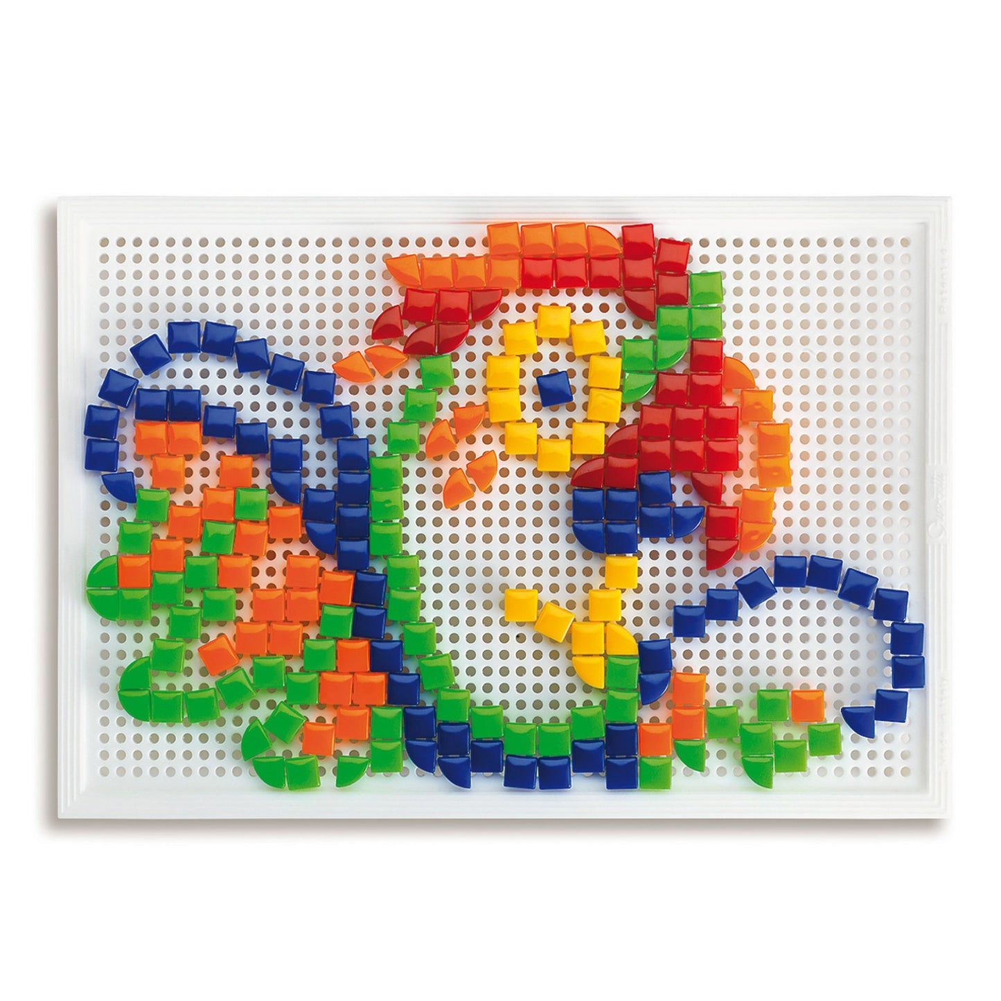 Quercetti FantaColor Portable Set de construcție mozaic Montessori cu 300 pini pentru copii de la 4 ani