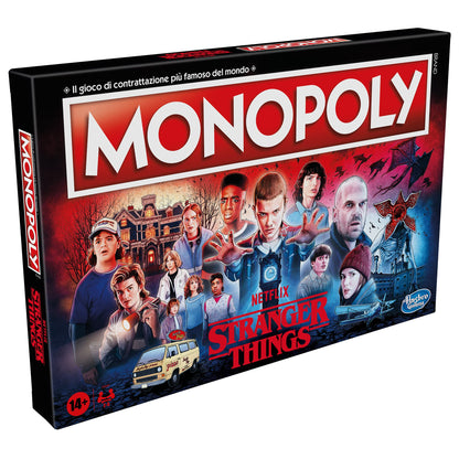 Hasbro Gaming Monopoly Stranger Things - Joc de societate pentru adulți și adolescenți, 6 jucători, de la 14 ani, 41 x 400 x 267 mm, limbă italiană.