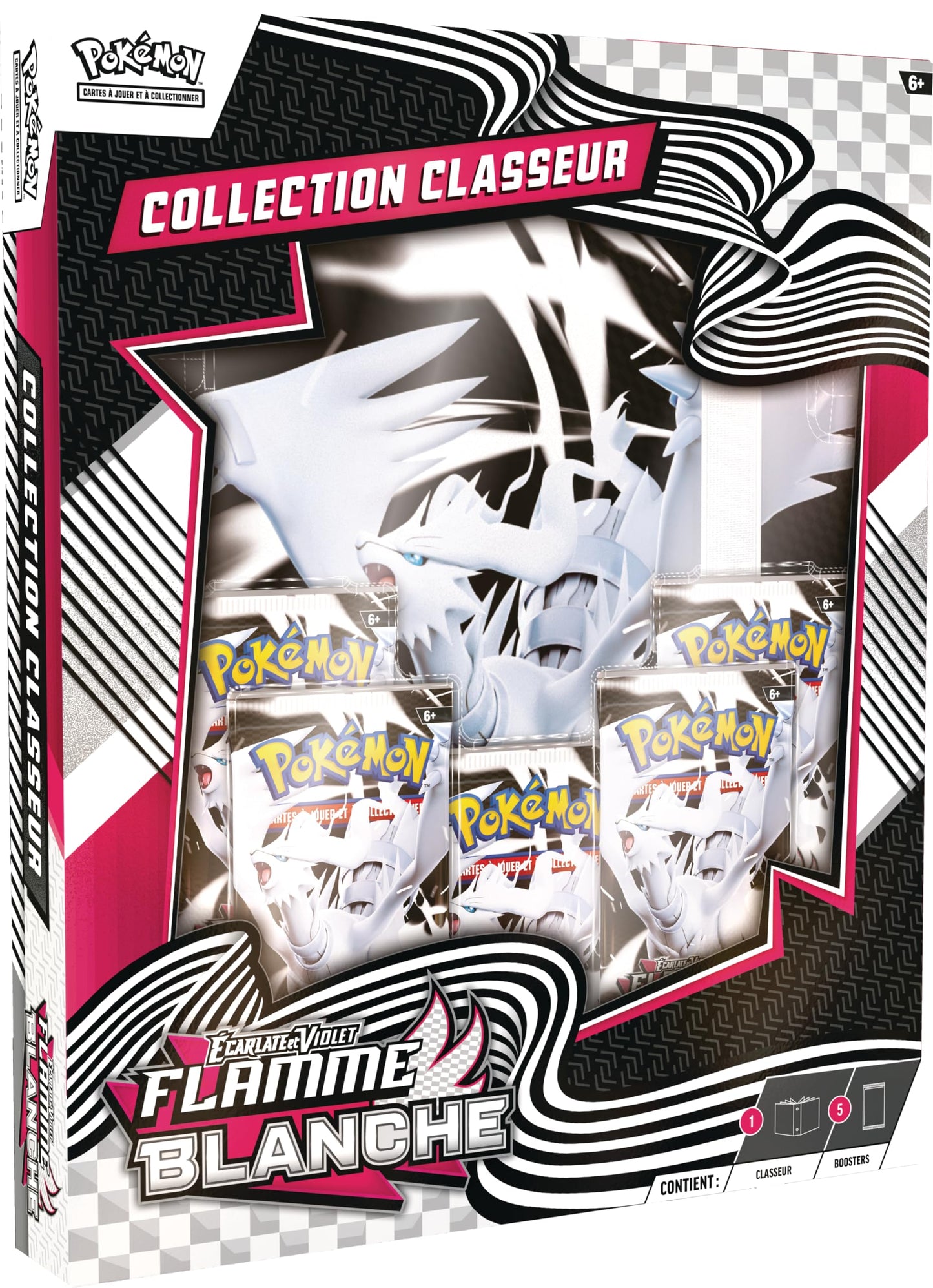 Pokémon TCG Album Scarlet & Violet Flacăra Albă, 5 booster