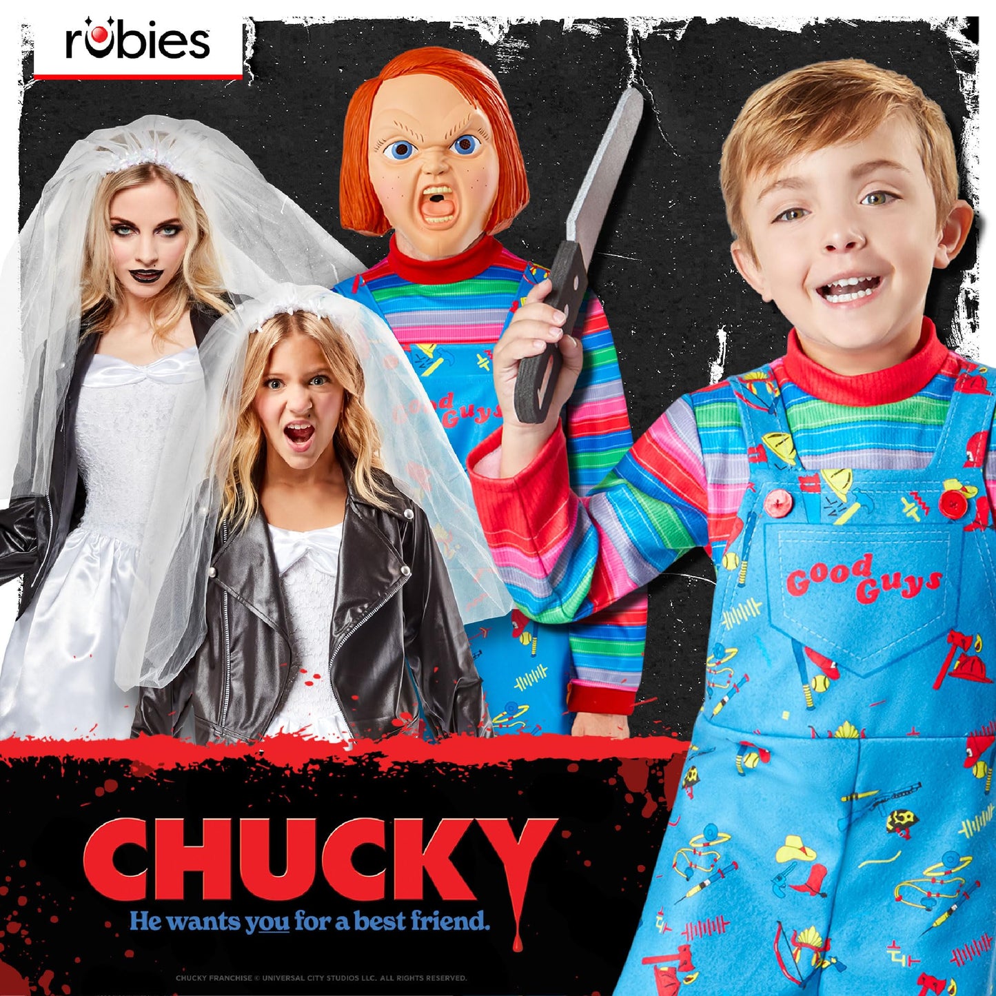 Rubie's Rubies Masca Oficială Chucky Cusută 3/4 pentru Adulți, Mărime Unică