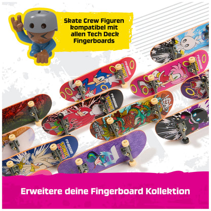Tech Deck Sk8 Crew Set de fingerboard cu figurina skater detașabilă compatibilă cu alte fingerboard-uri de la 5 ani