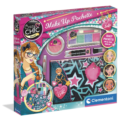 Clementoni 18697 Crazy Chic Etui de machiaj, 6+ ani