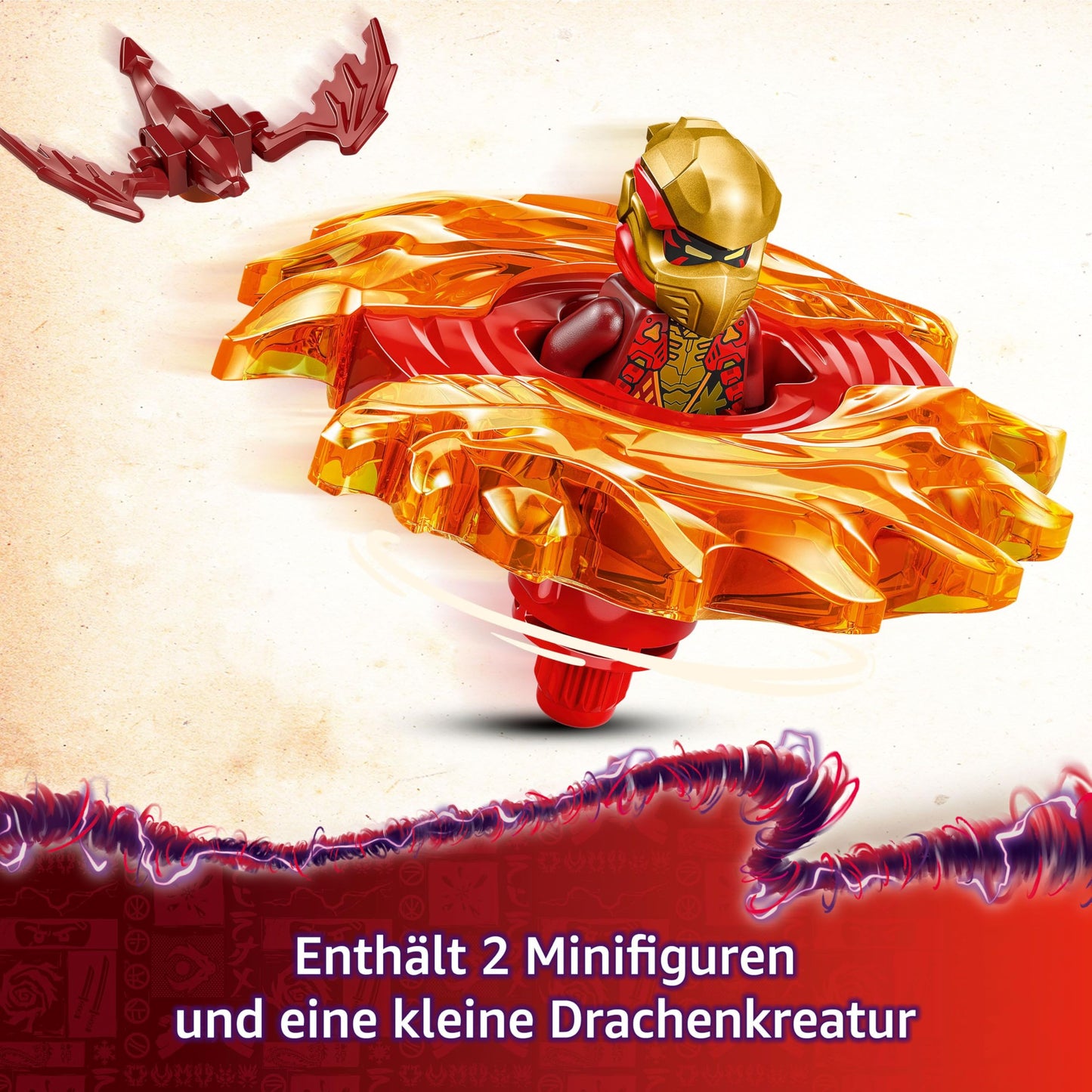 LEGO NINJAGO Spinner Spinjitzu al lui Kai - Jucărie Ninja cu 2 Minifiguri - Set de joacă mic pentru copii - Cadou pentru băieți și fete de la 6 ani 71823