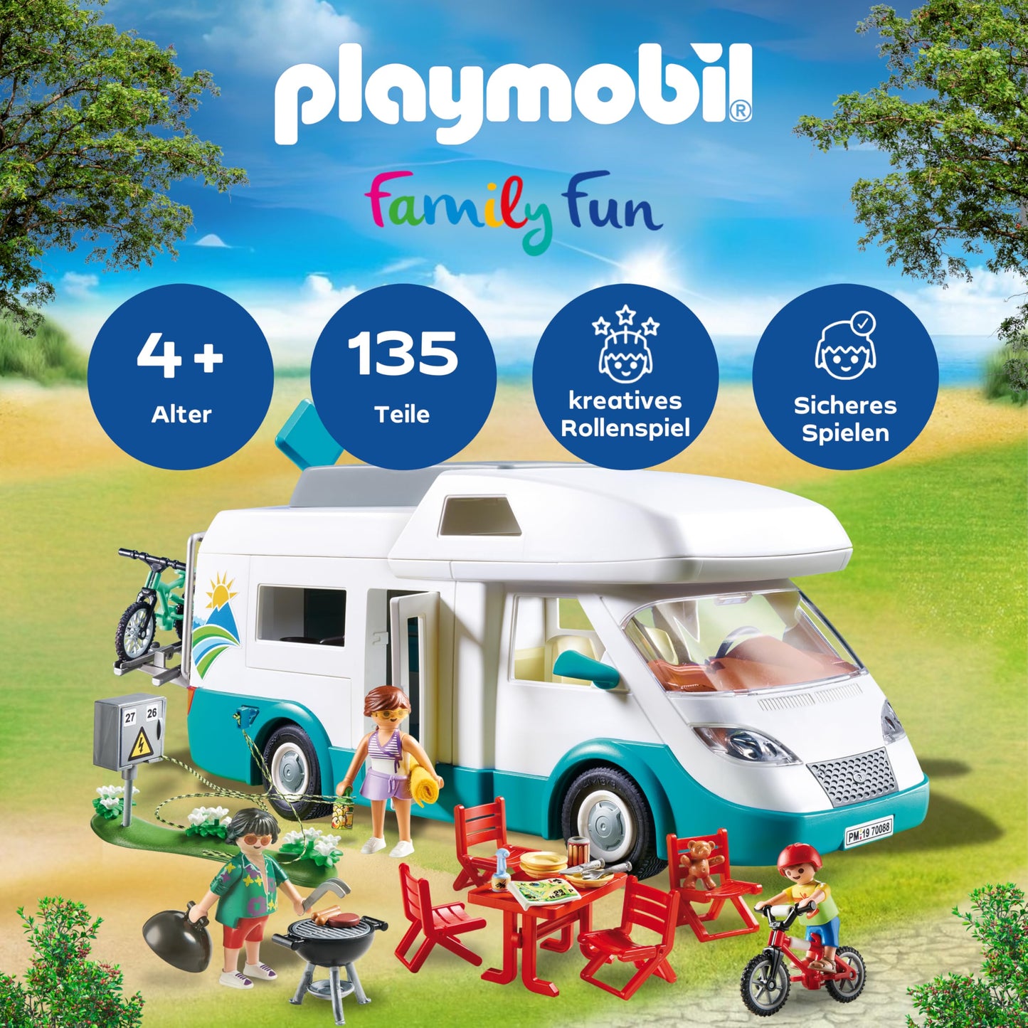 PLAYMOBIL 70088 Camper Familial, 4+ ani