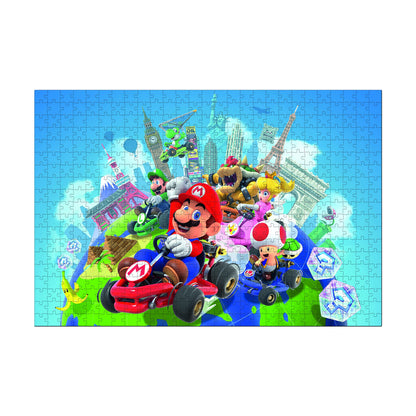 Winning Moves WM02787-ML1-6 Puzzle Mario Kart în jurul lumii 500 piese