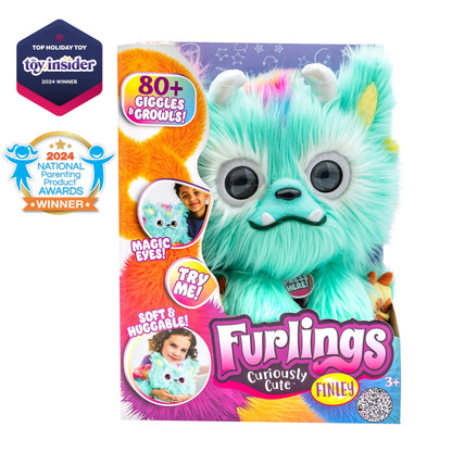 Furlings Finley | Dragon de pluș interactiv pentru copii | Peste 80 de reacții realiste | Jucărie pentru copii de la 3 ani, cadou de ziua de naștere, teal