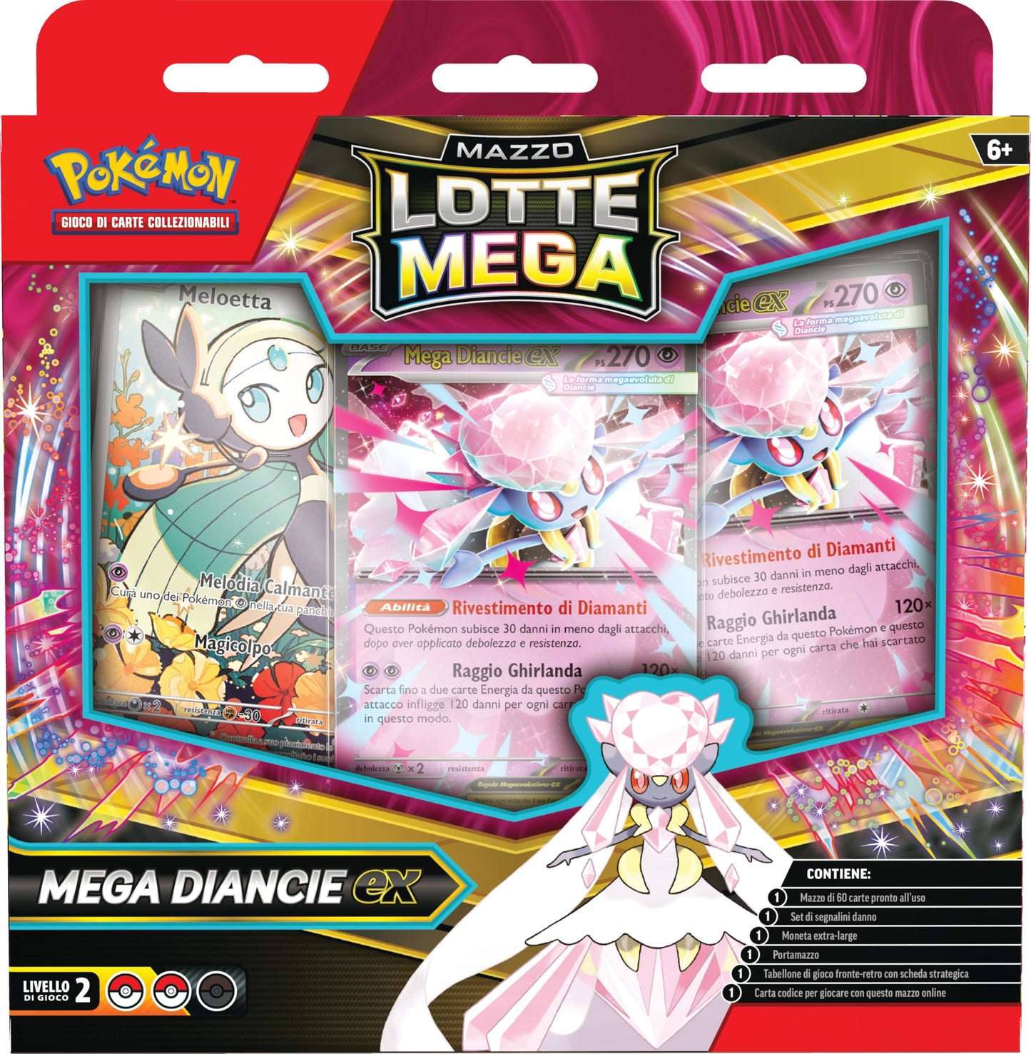 Pokémon Mega Diancie-ex Pachet Bătălie GCC, 60 cărți
