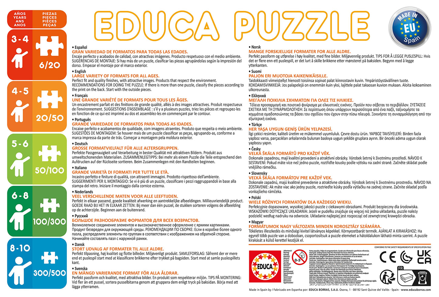 Educa 18104 Puzzle Disney 4-in-1, 12-25 piese, 3+ ani