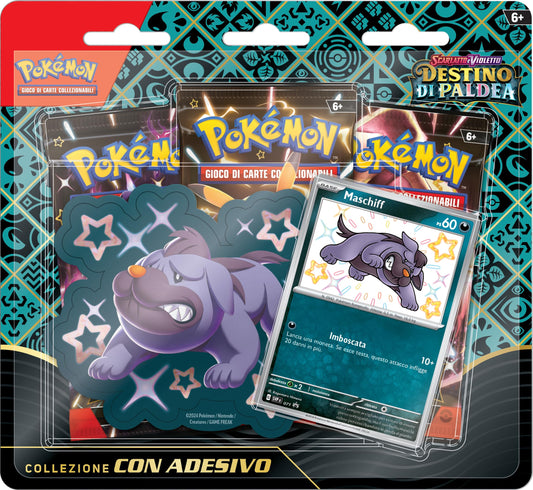 Pokémon Colecție Stickere Maschiff, 3 plicuri (italiană)