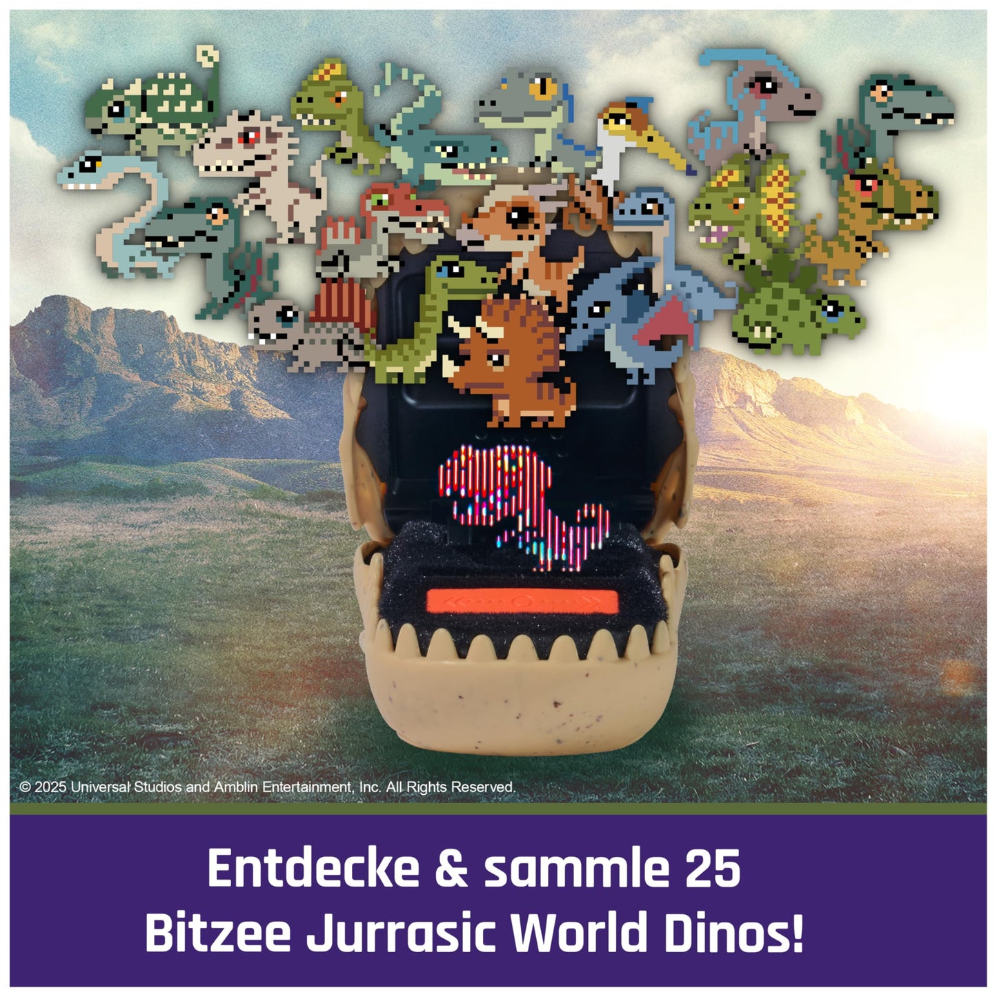 Bitzee Jurassic World Set de joacă interactiv Dino în design T-Rex cu 25 dinozauri virtuali, mod luptă și jocuri, cadou pentru copii de la 5 ani