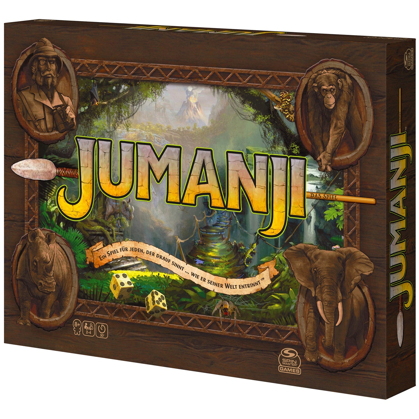 Joc de Masă Jumanji Spin Master 6062309 pentru 2-4 Persoane, Verde, versiune germană