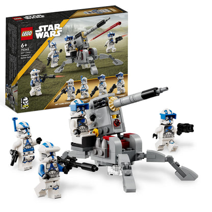 LEGO Star Wars™ Pachet de Luptă: Soldați Clon de la 501, Set de Bătălie, Vehicul AV-7, Jucărie de Construit, Mini Figuri, Războaiele Clon 75345