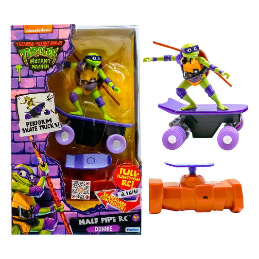 Testoasele Ninja Adolescente Mutante TMNT | Donatello Testoasa Ninja Mutant Mayhem cu Telecomandă Half Pipe |Jucării și Cadouri pentru Copii de 5+ Ani