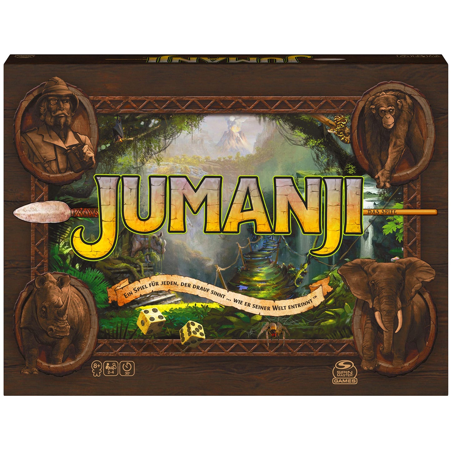 Joc de Masă Jumanji Spin Master 6062309 pentru 2-4 Persoane, Verde, versiune germană