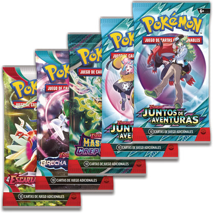Pokémon TCG Set de cărți colecție specială aprilie 5 pachete booster 3 cărți promo cod joc de la 3 ani (spaniolă)