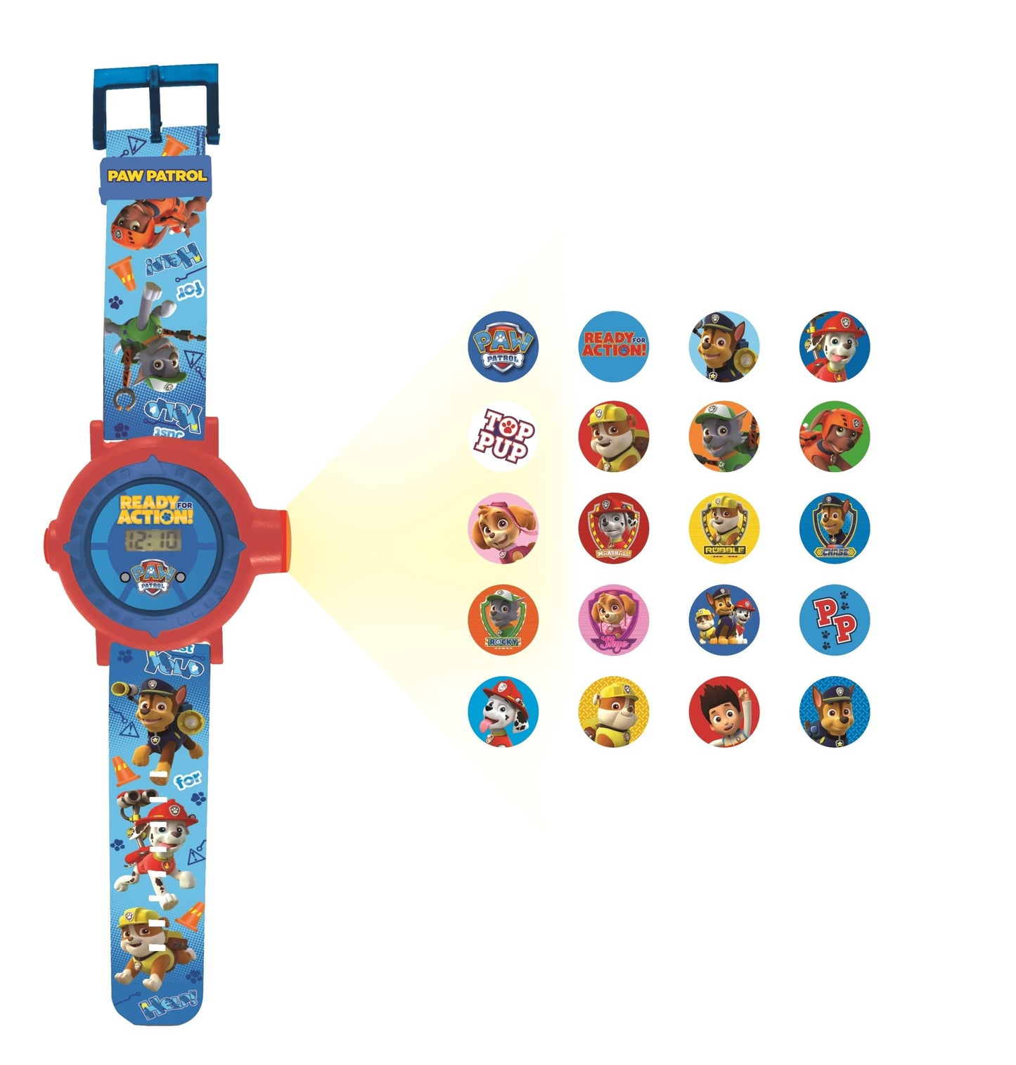 Lexibook PAW Patrol Ceas digital de mână cu proiecție reglabilă și 20 imagini pentru copii 3+ ani