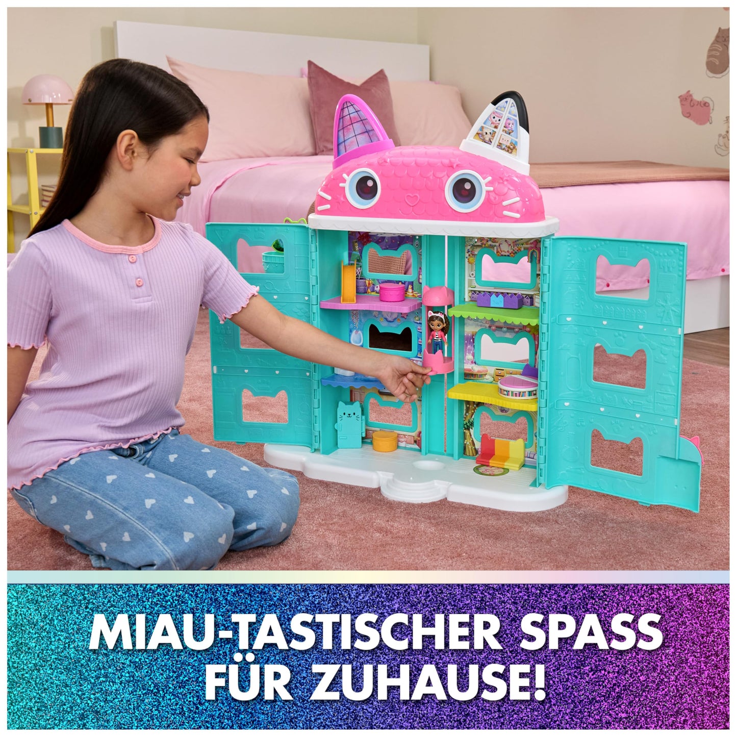 Gabby's Dollhouse Casă păpuși XXL 60 cm, figurina Gabby