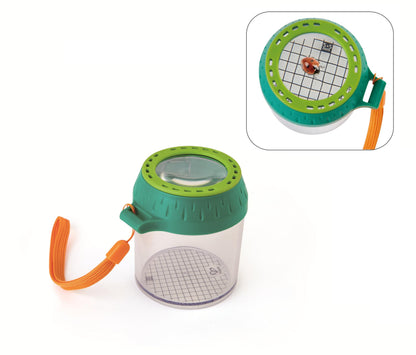 Hape Nature Fun Paharel pentru Observarea Gândacilor cu Lupă - din Plastic Vegetal, Set Outdoor pentru Naturaliști pentru Observarea Gândacilor și Animalelor Mici, Paharel pentru Observarea Insectelor pentru Copii de la 4 Ani