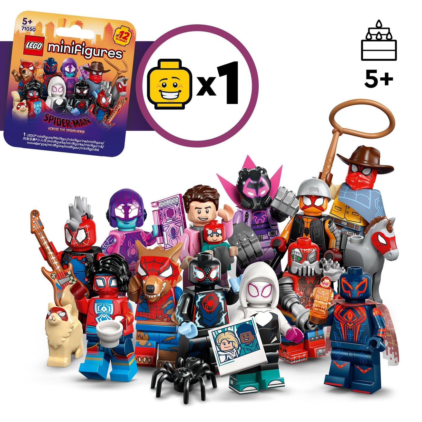 LEGO Minifigures Spider-Man Across the Spider-Verse Set de figurină 12 personaje 5+ ani