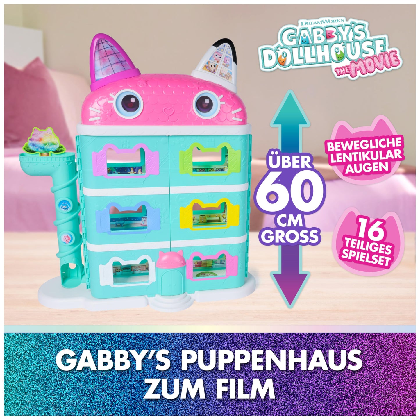Gabby's Dollhouse Casă păpuși XXL 60 cm, figurina Gabby