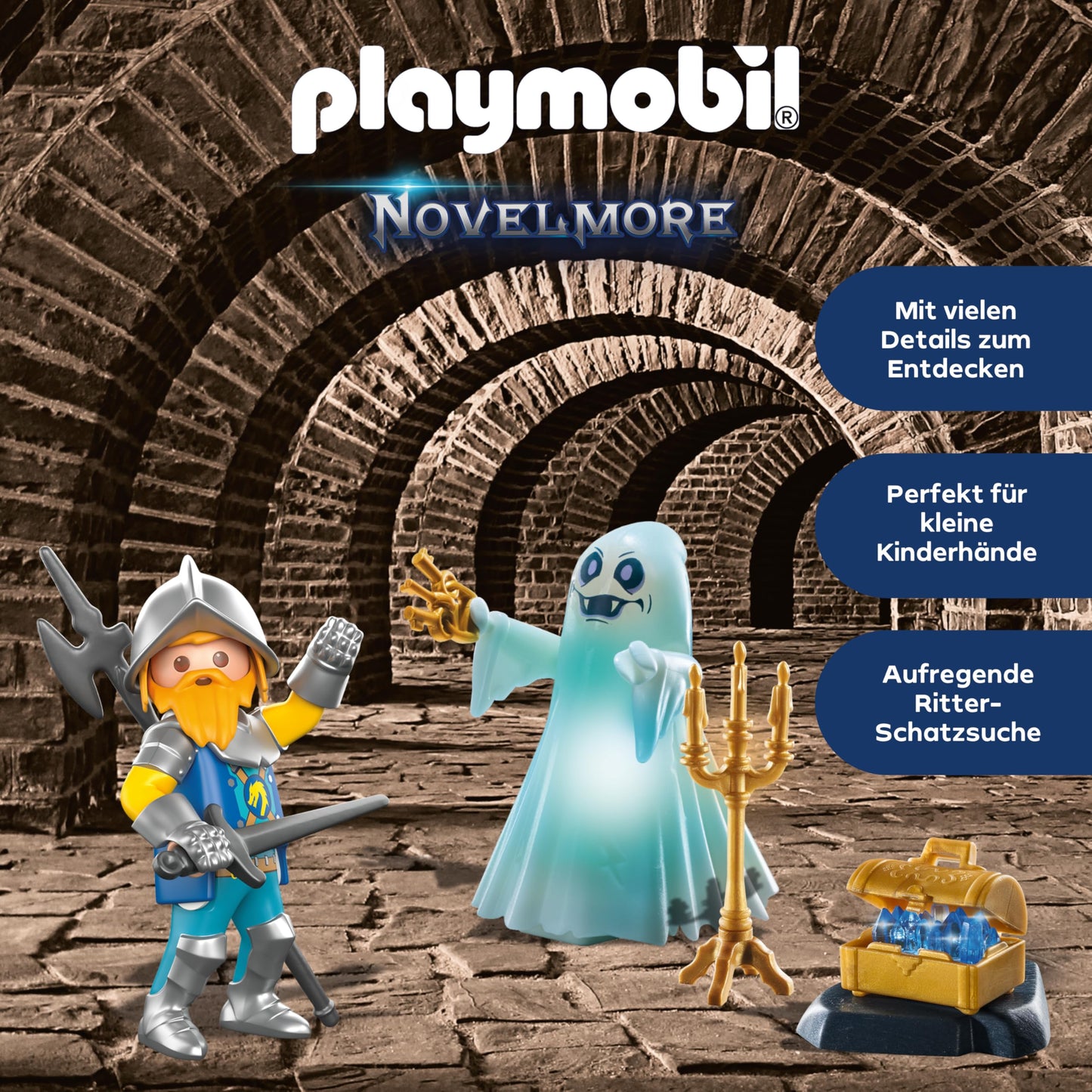 PLAYMOBIL | Novelmore | Fantomă de castel și cavaler | Jucărie pentru copii de la 4 ani | 71797