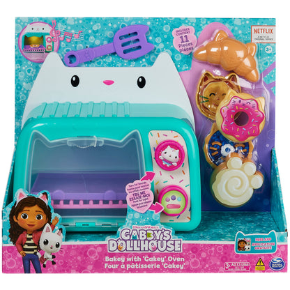 Gabby's Dollhouse, Cakey’s Ofen - Jucărie de rol cu efecte de lumină și sunet, accesorii pentru bucătării de jucărie și alimente, potrivită pentru copii de la 3 ani.