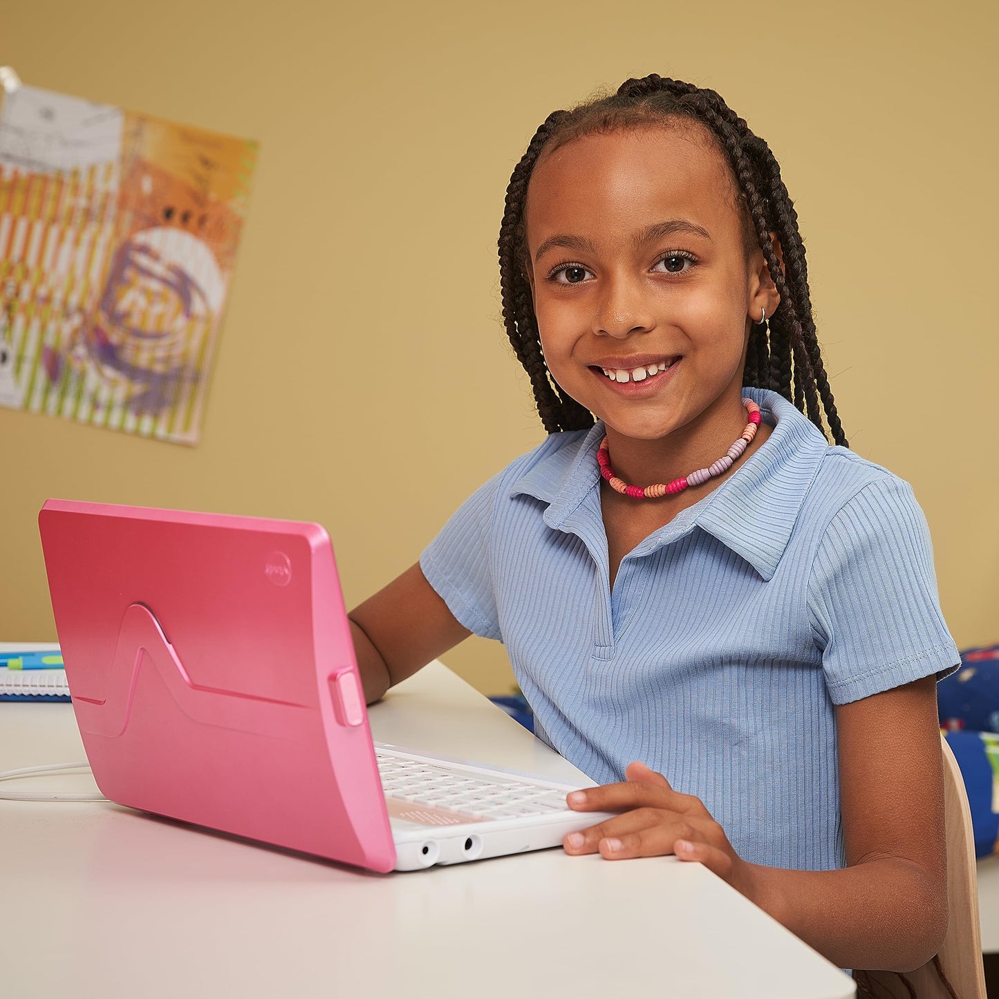VTech Genio Laptop de Învățare XL roz – Laptop cu ecran LCD de 7" și acces la internet, program de text și multe conținuturi educaționale – Pentru copii de 5-12 ani