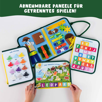 Tablă Activitate Montessori Bonnyco din Fleece - Jucărie Educațională Montessori, Tablă de Activitate pentru Bebeluși, Jucărie pentru Dezvoltarea Motricității | Cadouri pentru Copii, Jucării pentru Băieți și Fete, Cadouri de Naștere și Crăciun