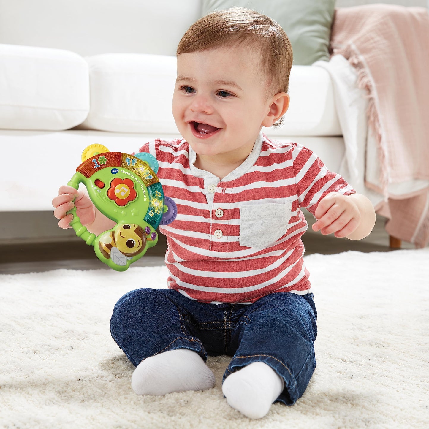 VTech Baby Musikbienen Tamburin Jucărie muzicală pentru bebeluși 3+ luni (limba germană)