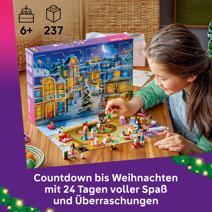 LEGO Friends 42668 Set de construcție Advent Calendar 2025 cu 24 surprize, 5 minifigurine și 5 figurine animale pentru copii de la 6 ani