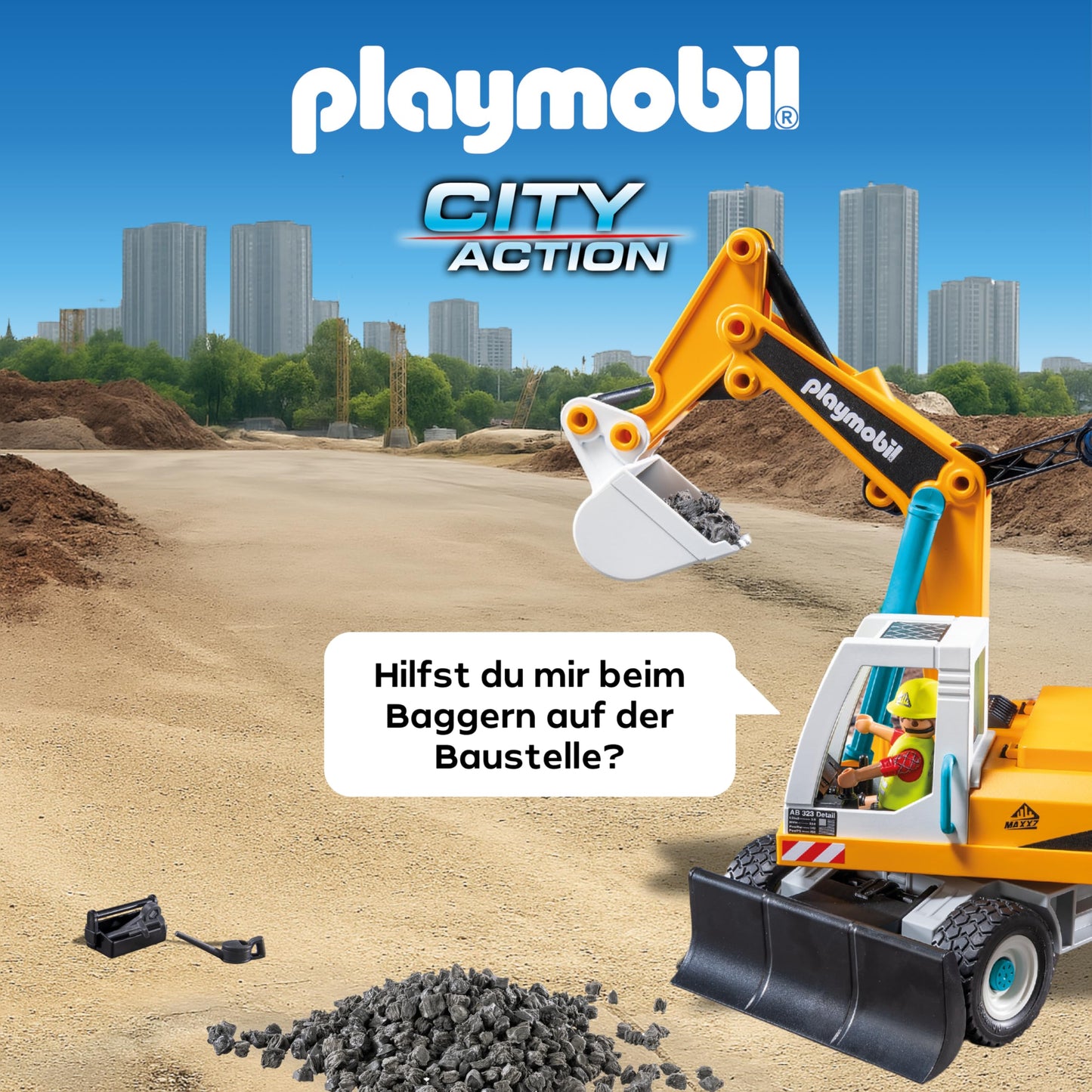 PLAYMOBIL 71749 Excavator Mare de santier, 4+ ani