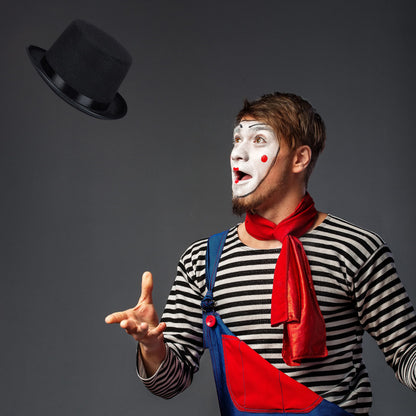 Relaxdays Zylinderhut Pălărie cilindrică neagră pentru carnaval și petrecere costum, mărime unică, max. circumferință cap 59 cm, Gentleman (negru)