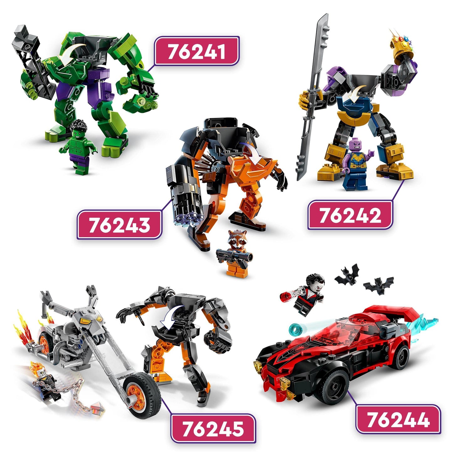 LEGO 76243 Armura robot Rocket Marvel, 98 piese
