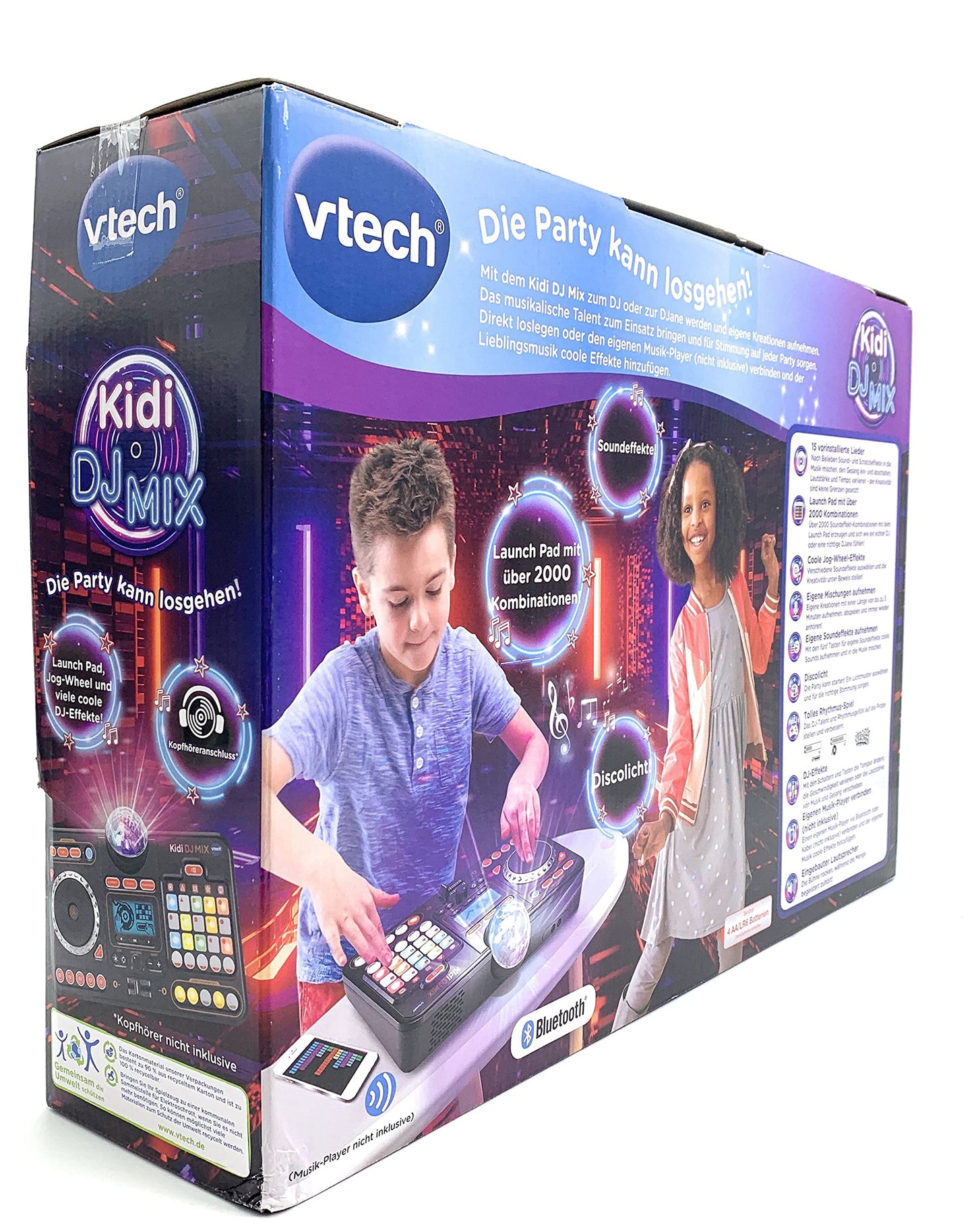 VTech Kidi DJ Mix – Mixer DJ 10 în 1 cu Jog-Wheel și efecte pentru copii 6-12 ani, Negru
