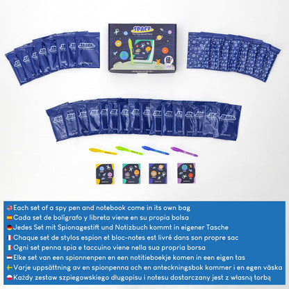 Set 32 Piese Bonnyco: Stilou UV și Caiet Spațiu pentru Petreceri Copii | Cadouri Petrecere Spațiu, Advent Calendar și Cadouri Mici pentru Copii, Decorațiuni de Naștere Astronaut