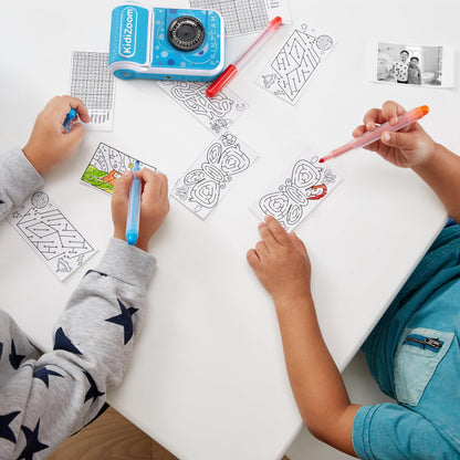 Vtech KidiZoom Print Cam albastră – Cameră foto instant pentru copii cu funcție de imprimare, selfie, video și efecte, pentru copii de 4-12 ani.