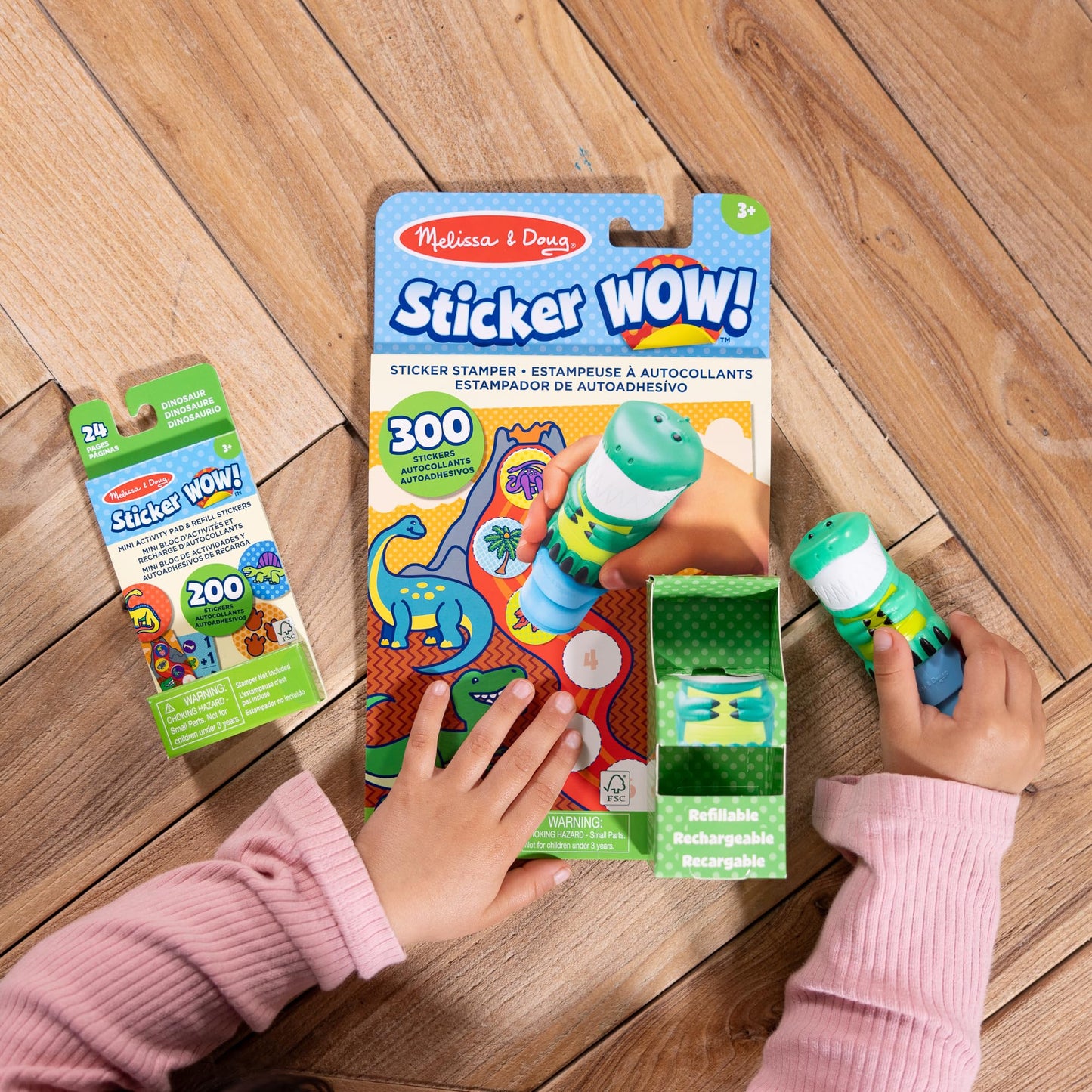 Melissa & Doug Set Ștampile Sticker Wow Dinozauri, 3+ ani