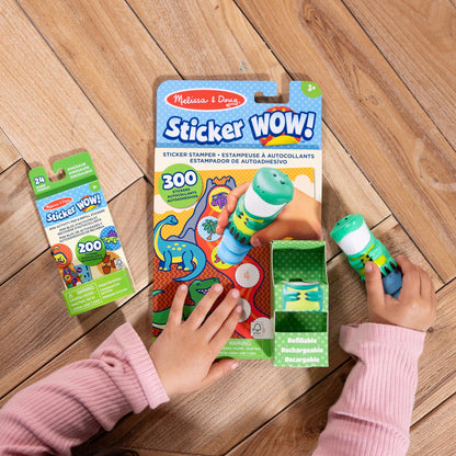 Melissa & Doug Set Ștampile Sticker Wow Dinozauri, 3+ ani