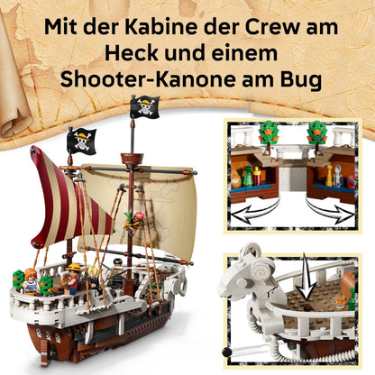 LEGO 75639 One Piece Nava Going Merry, 5 minifiguri, 10+ ani