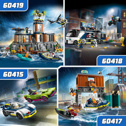 LEGO City 60415 Set de construcție cu mașină de poliție și muscle car, 213 piese, de la 6 ani